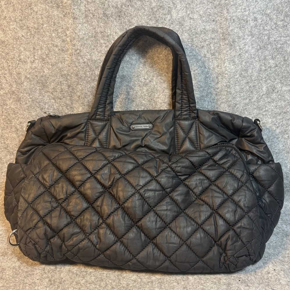 Michael Kors Black Quilted Travel Duffel Bag